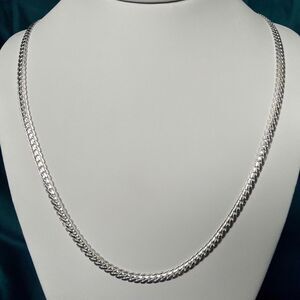 STERLING SILVER Fancy Etched 24 in HERRINGBONE CHAIN NECKLACE 5mm 21g 925 Unisex